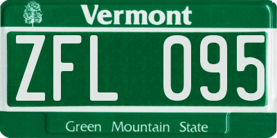 VT license plate ZFL095