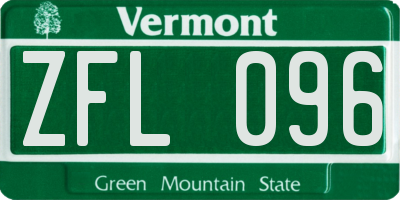 VT license plate ZFL096