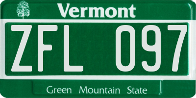 VT license plate ZFL097