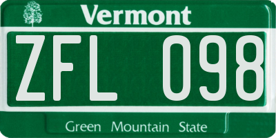 VT license plate ZFL098