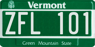 VT license plate ZFL101