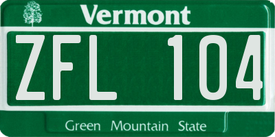 VT license plate ZFL104