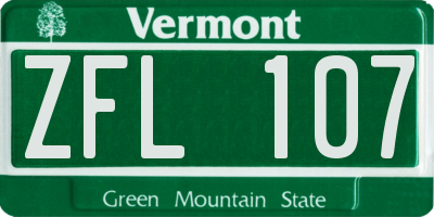 VT license plate ZFL107