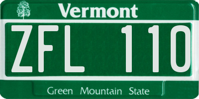 VT license plate ZFL110