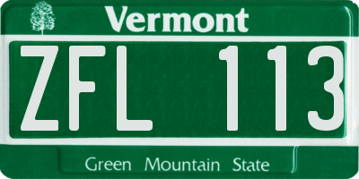 VT license plate ZFL113