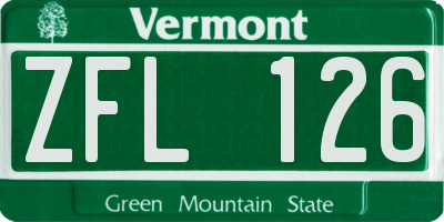 VT license plate ZFL126