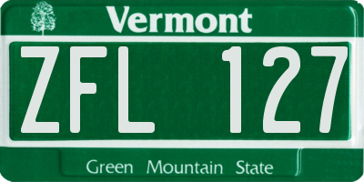 VT license plate ZFL127