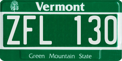 VT license plate ZFL130