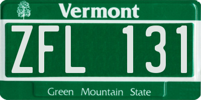 VT license plate ZFL131