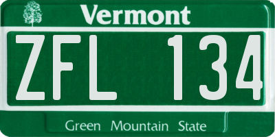 VT license plate ZFL134