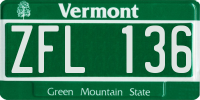 VT license plate ZFL136