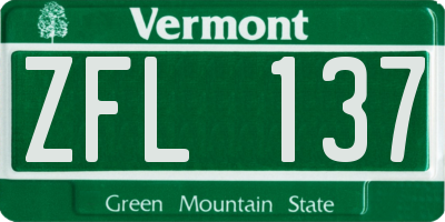 VT license plate ZFL137