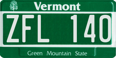 VT license plate ZFL140