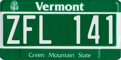 VT license plate ZFL141