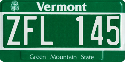 VT license plate ZFL145