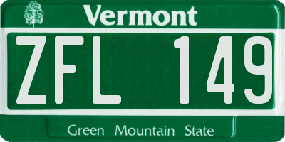 VT license plate ZFL149