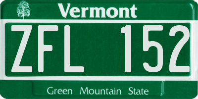 VT license plate ZFL152