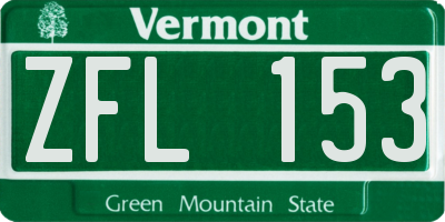 VT license plate ZFL153