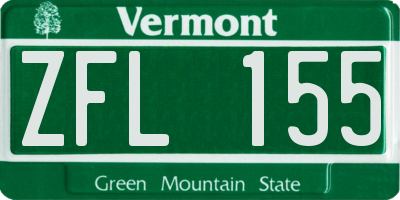 VT license plate ZFL155