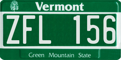 VT license plate ZFL156