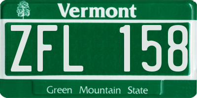 VT license plate ZFL158