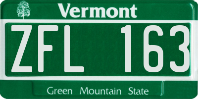 VT license plate ZFL163