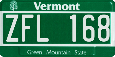 VT license plate ZFL168