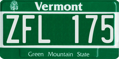 VT license plate ZFL175
