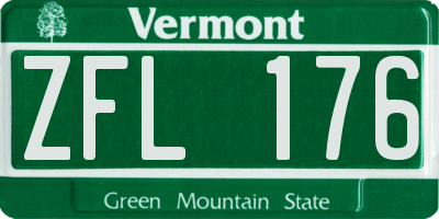 VT license plate ZFL176