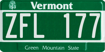VT license plate ZFL177