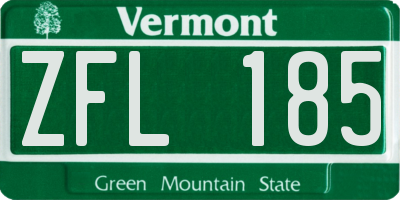 VT license plate ZFL185