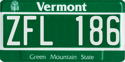 VT license plate ZFL186