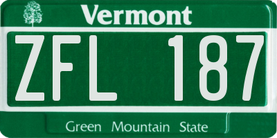 VT license plate ZFL187