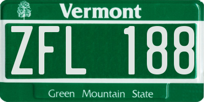VT license plate ZFL188
