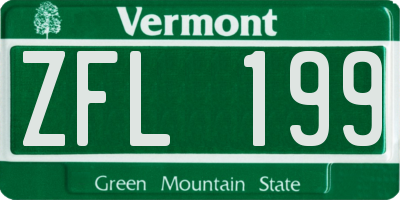 VT license plate ZFL199