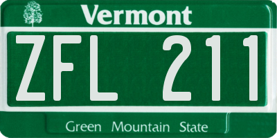 VT license plate ZFL211