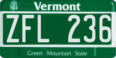 VT license plate ZFL236