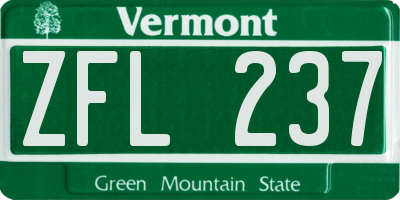 VT license plate ZFL237