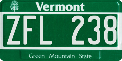 VT license plate ZFL238