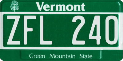 VT license plate ZFL240