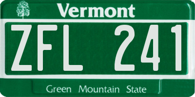 VT license plate ZFL241
