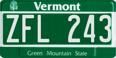 VT license plate ZFL243