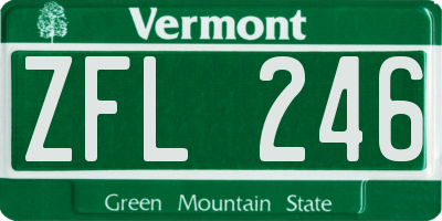 VT license plate ZFL246