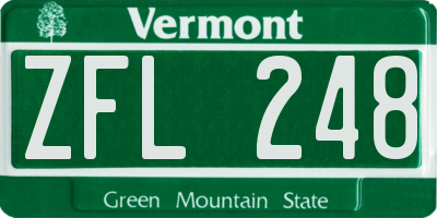 VT license plate ZFL248
