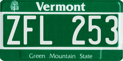 VT license plate ZFL253