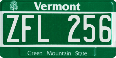 VT license plate ZFL256