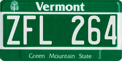VT license plate ZFL264