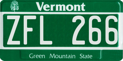 VT license plate ZFL266