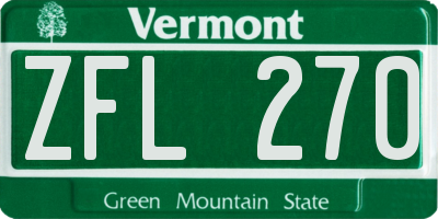 VT license plate ZFL270