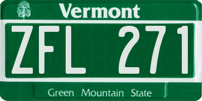 VT license plate ZFL271
